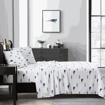 New England Patriots Scatter Bedding Sheet Set Queen
