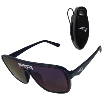 New England Patriots Shield Sunglasses with Visor Clip
