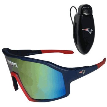 New England Patriots Shield Sunglasses with Visor Clip