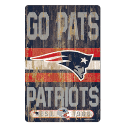 New England Patriots Sign 11x17 Wood Slogan Design
