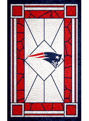 New England Patriots Stained Glass 11x19 Wood Sign