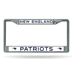 New England Patriots Standard Chrome Frame with Plastic Inserts 12" x 6" Car/Truck Auto Accessory