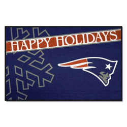 New England Patriots Starter Mat Accent Rug - 19in. x 30in. Happy Holidays Starter Mat