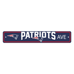 New England Patriots Team Color Street Sign Dcor 4in. X 24in. Lightweight