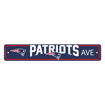 New England Patriots Team Color Street Sign Décor 4in. X 24in. Lightweight