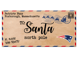 New England Patriots To Santa 6x12 Sign