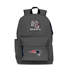 New England Patriots Two-Logo Campus Backpack, Gray, with Navy Zipper