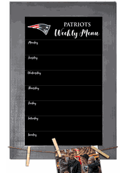 New England Patriots Weekly Chalkboard with frame & clothespins 11x19 Sign