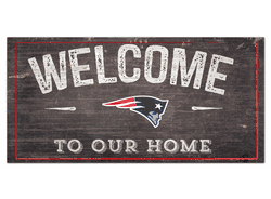 New England Patriots Welcome Distressed 6 x 12