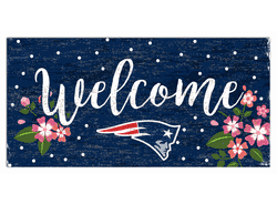 New England Patriots Welcome Floral 6x12 Sign