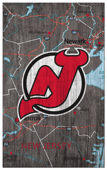New Jersey Devils 11x19 City Map Sign