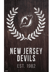 New Jersey Devils 11x19 Laurel Wreath Sign