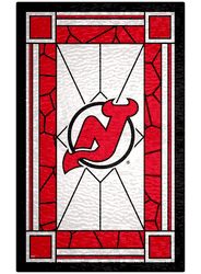 New Jersey Devils 11x19 Stained Glass Wood Sign