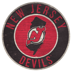 New Jersey Devils 12in. Circle w/State Sign