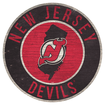 New Jersey Devils 12in. Circle w/State Sign