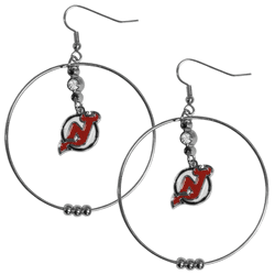 New Jersey Devils 2 Inch Hoop Earrings
