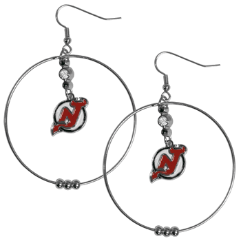 New Jersey Devils 2 Inch Hoop Earrings