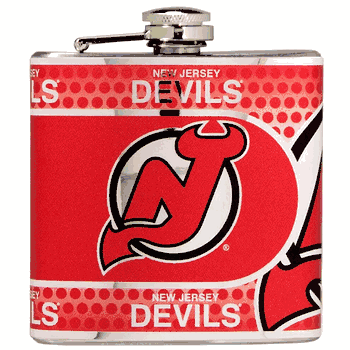 New Jersey Devils 6oz Stainless Steel Flask with Metallic Graphics