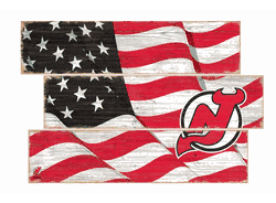 New Jersey Devils American Flag 3 Plank