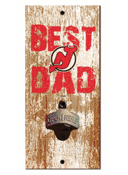 New Jersey Devils Best Dad Bottle Opener   Wood Sign