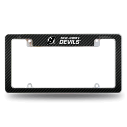 New Jersey Devils Black 12" x 6" Chrome All Over Automotive License Plate Frame