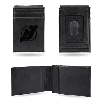 New Jersey Devils Black Laser Engraved Front Pocket Wallet