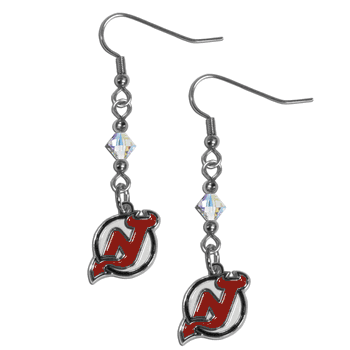 New Jersey Devils Crystal Dangle Earrings