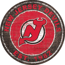 New Jersey Devils Heritage 24" Distressed Round Sign