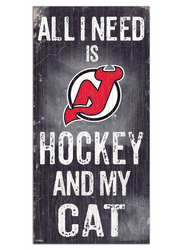 New Jersey Devils Hockey and My Cat 6x12 Sign