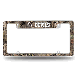 New Jersey Devils Mossy Oak 12" x 6" Chrome All Over Automotive License Plate Frame