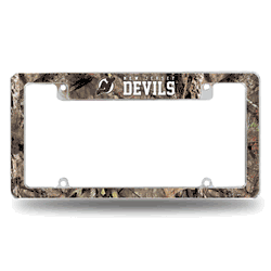 New Jersey Devils Mossy Oak 12" x 6" Chrome All Over Automotive License Plate Frame for Car/Truck/SUV