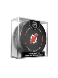 New Jersey Devils NHL Hockey Official Game Puck IN CUBE