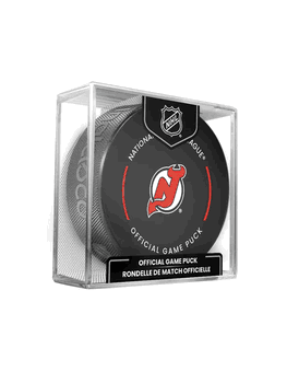 New Jersey Devils NHL Hockey Official Game Puck IN CUBE