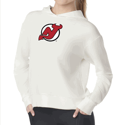 New Jersey Devils NHL Kadi Waffle Hoodie Coconut Cream XS