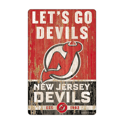 New Jersey Devils Sign 11x17 Wood Slogan Design
