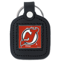 New Jersey Devils Square Leatherette Key Chain