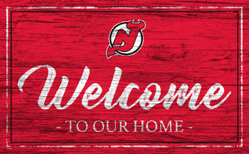 New Jersey Devils Team Color Welcome 11x19 Sign