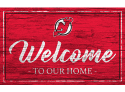 New Jersey Devils Team Color Welcome 11x19 Sign