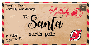 New Jersey Devils To Santa 6x12 Sign