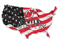 New Jersey Devils USA Shape Flag Cutout