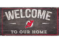 New Jersey Devils Welcome Distressed 6x12