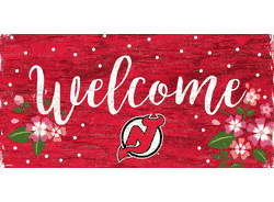 New Jersey Devils Welcome Floral 6x12 Sign