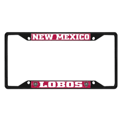 New Mexico Lobos Metal License Plate Frame Black Finish