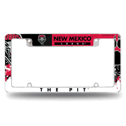 New Mexico Lobos Primary 12" x 6" Chrome All Over Automotive License Plate Frame for Car/Truck/SUV