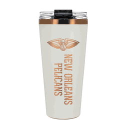 New Orleans Pelicans 32oz Crme and Copper Big Slim Tumbler with Straw