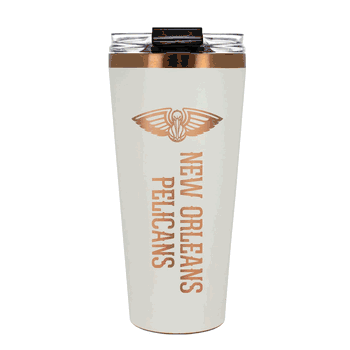 New Orleans Pelicans 32oz Crme and Copper Big Slim Tumbler with Straw