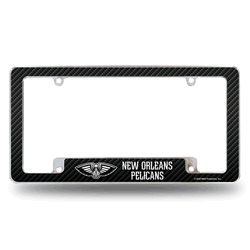 New Orleans Pelicans Black 12" x 6" Chrome All Over Automotive License Plate Frame