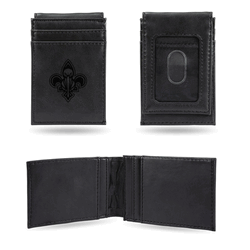 New Orleans Pelicans Black Laser Engraved Front Pocket Wallet