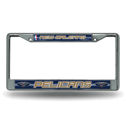 New Orleans Pelicans Classic 12" x 6" Silver Bling Chrome Car/Truck/SUV Auto Accessory
