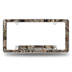 New Orleans Pelicans Mossy Oak 12" x 6" Chrome All Over Automotive License Plate Frame